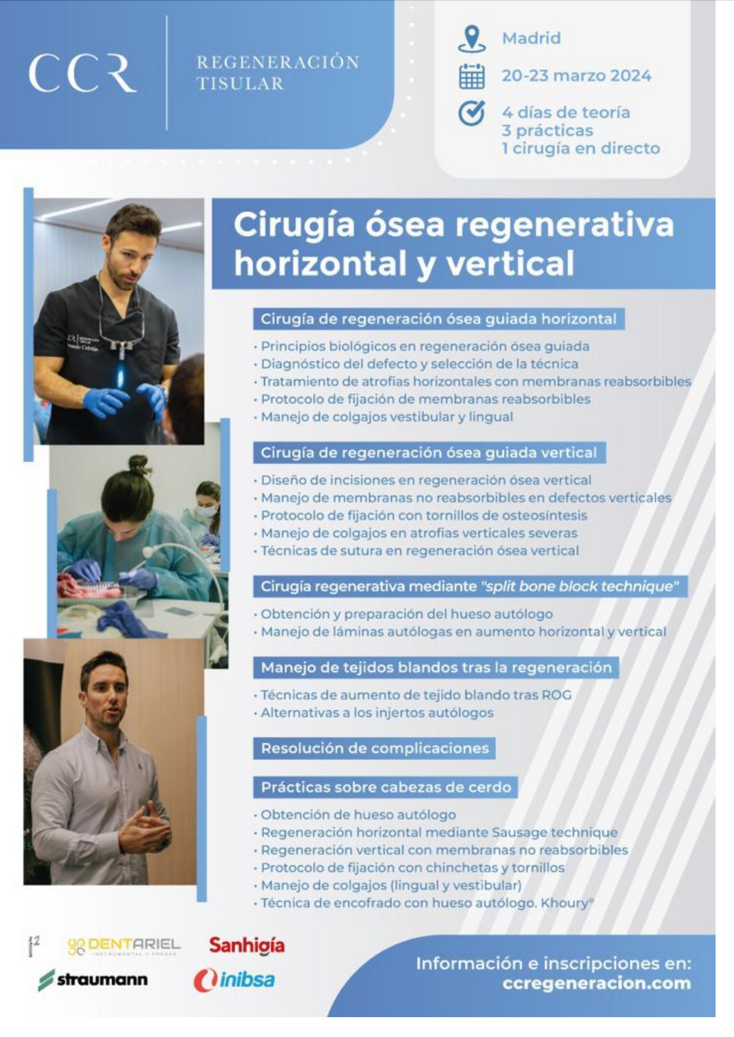 Curso de especialización en cirugía ósea regenerativa horizontal y vertical