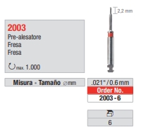 Fresa rojo .021