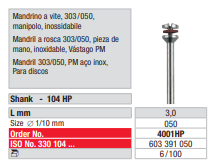 Mandril a rosca 303 / 050