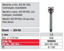 Mandril a rosca, 305RF / 050