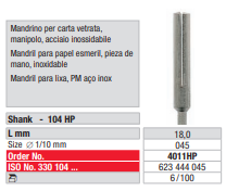 Mandril para papel esmeril