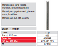 Mandril para papel esmeril