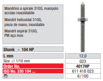 Mandril en espiral 310 G