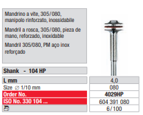 Mandril a rosca 305 / 080