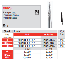 Fresas quirúrgicas CAXL