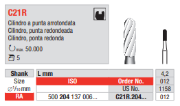 Fresa de carburo de tungsteno CA