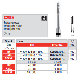 Fresas quirúrgicas FGXXL