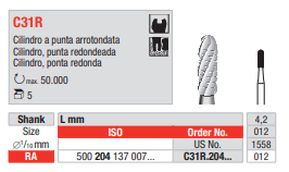 Fresa de carburo de tungsteno CA