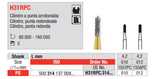 Fresa de carburo de tungsteno FG