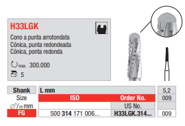 Fresa de carburo de tungsteno FG