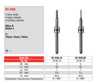 CAD/CAM 4-hojas, redonda