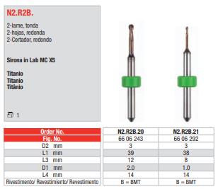 CAD/CAM 2-hojas, redonda