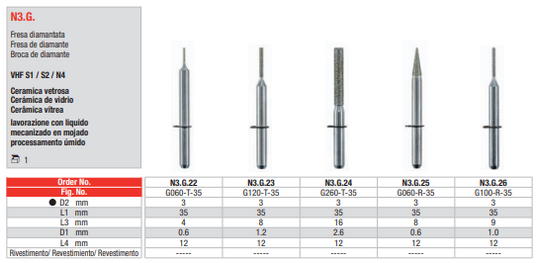 CAD/CAM Fresa de diamante