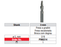 Fresa escalonada/3mm sixacion