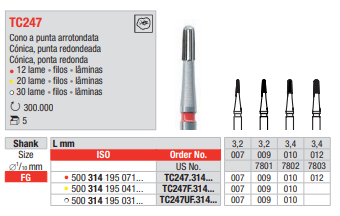 Fresa de Acabado de Carburo Tungsteno FG