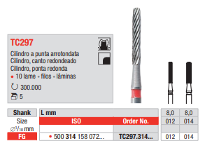 Fresa de Acabado de Carburo Tungsteno FG