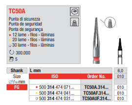 Fresa de Acabado de Carburo Tungsteno FG